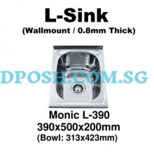 Monic-L-390-Stainless Steel Wallmount Kitchen Sink 