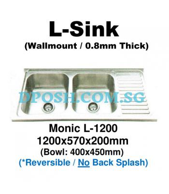 Monic-L-1200-Stainless Steel Wallmount Kitchen Sink