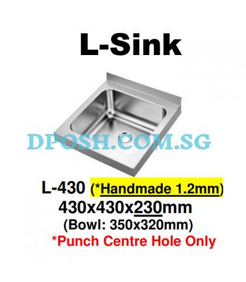 Monic-L-430-(*Handmade 1.2mm) Stainless Steel Wallmount Kitchen Sink