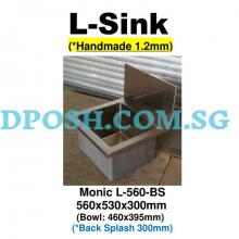 Monic-L-560-BS-Stainless Steel Wallmount Kitchen Sink 