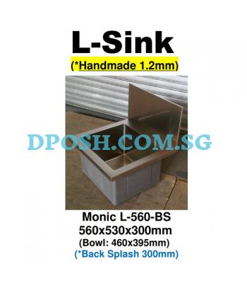 Monic-L-560-BS-Stainless Steel Wallmount Kitchen Sink