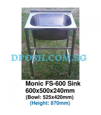 Monic-FS-600 Free Standing Stainless Steel Kitchen Sink with Stainless Steel Leg
