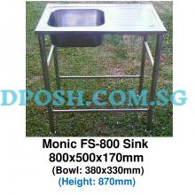 Monic-FS-800 Free Standing Stainless Steel Kitchen Sink with Stainless Steel Leg