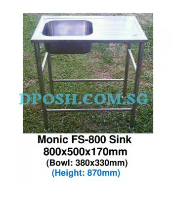 Monic-FS-800 Free Standing Stainless Steel Kitchen Sink with Stainless Steel Leg