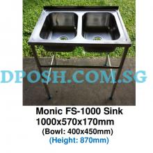 Monic-FS-1000 Free Standing Stainless Steel Kitchen Sink with Stainless Steel Leg