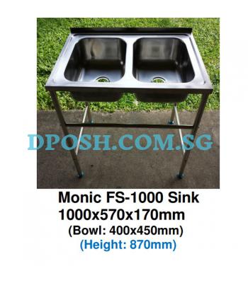 Monic-FS-1000 Free Standing Stainless Steel Kitchen Sink with Stainless Steel Leg