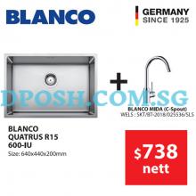 BLANCO Quatrus R15 600-IU + BLANCO MIDA C-SPOUT Sink Mixer Tap