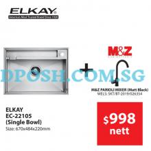 ELKAY-EC-22105 with M&Z PARIOLI ( Matt Black )