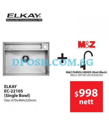 ELKAY-EC-22105 with M&Z PARIOLI ( Matt Black )