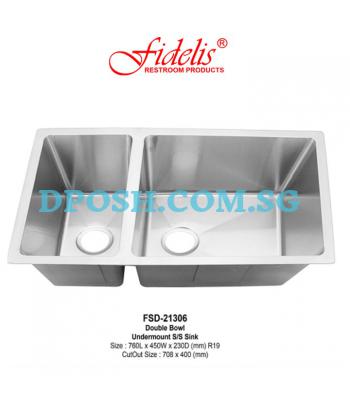 Fidelis-FSD-21306-1.2mm Stainless Steel Undermount Kitchen Sink