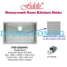 Fidelis-FSD-22624HC-( Honeycomb Nano ) Stainless Steel Undermount Kitchen Sink 