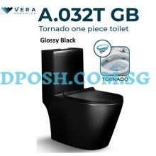 VERA CERAMICA-A.032T GB (GLOSSY BLACK) DOUBLE VORTEX (TORNADO FLUSH)