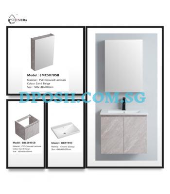 ESFERA-EBC6045SB with EMC5070SB Basin Cabinet With Mirror Cabinet Package