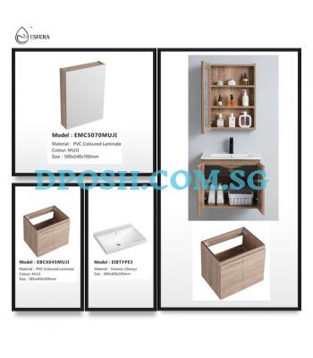 ESFERA-EBC6045MUJI with EMC5070MUJI Basin Cabinet With Mirror Cabinet Package