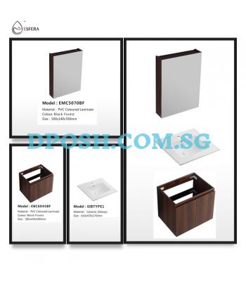 ESFERA-EBC6045BF with EMC5070BF Basin Cabinet With Mirror Cabinet Package