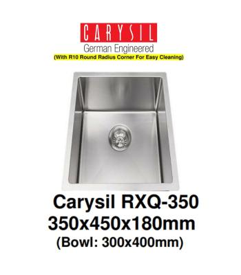 CARYSIL-RXQ-350-1.2mm Handmade Stainless Steel Undermount Kitchen Sink 