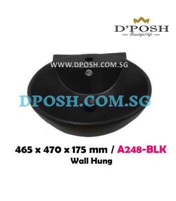 Baron-A248-BLK-( Matt Black ) Counter Top/Wall Mounted  Ceramic Basin