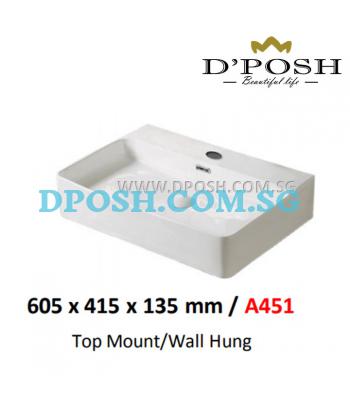 Baron-A451-Counter Top/Wall Mounted  Ceramic Basin