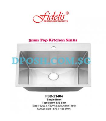 Fidelis-FSD-21404-Stainless Steel Insert Kitchen Sink