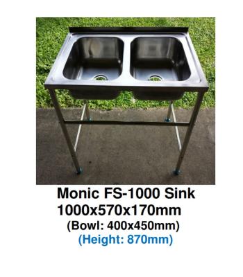 Monic-FS-1000 Free Standing Stainless Steel Kitchen Sink with Stainless Steel Leg