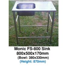 Monic-FS-800 Free Standing Stainless Steel Kitchen Sink with Stainless Steel Leg