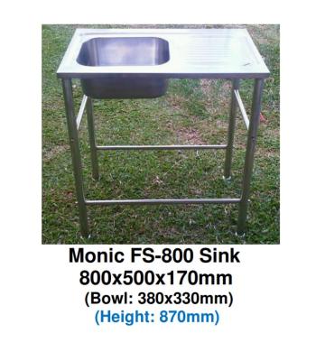 Monic-FS-800 Free Standing Stainless Steel Kitchen Sink with Stainless Steel Leg
