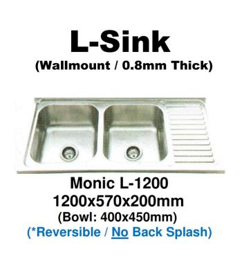 Monic-L-1200-Stainless Steel Wallmount Kitchen Sink