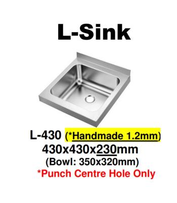 Monic-L-430-(*Handmade 1.2mm) Stainless Steel Wallmount Kitchen Sink