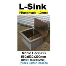 Monic-L-560-BS-Stainless Steel Wallmount Kitchen Sink 