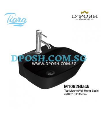 Tiara-M1092-Black-Counter Top/Wall Mounted  Ceramic Basin