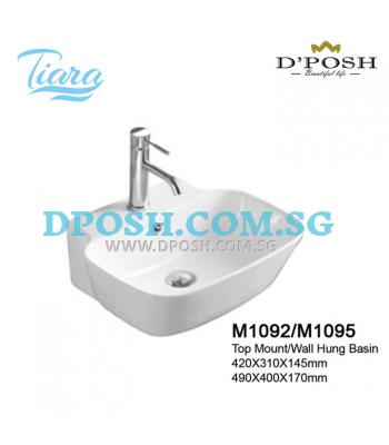 Tiara-M1095-Counter Top/Wall Mounted  Ceramic Basin